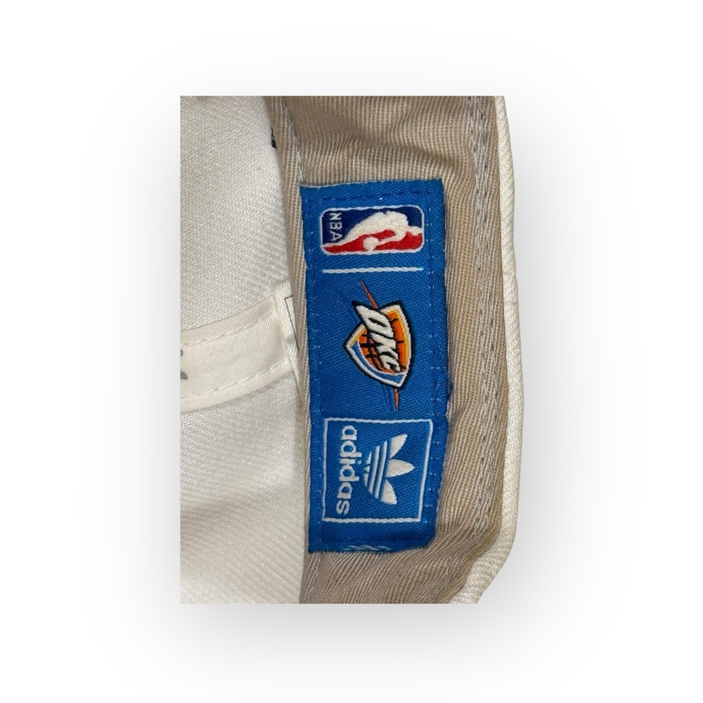 2013 Adidas Oklahoma City Thunder NBA Snapback Hat White/Navy Embroidered Logo - Picture 8 of 11